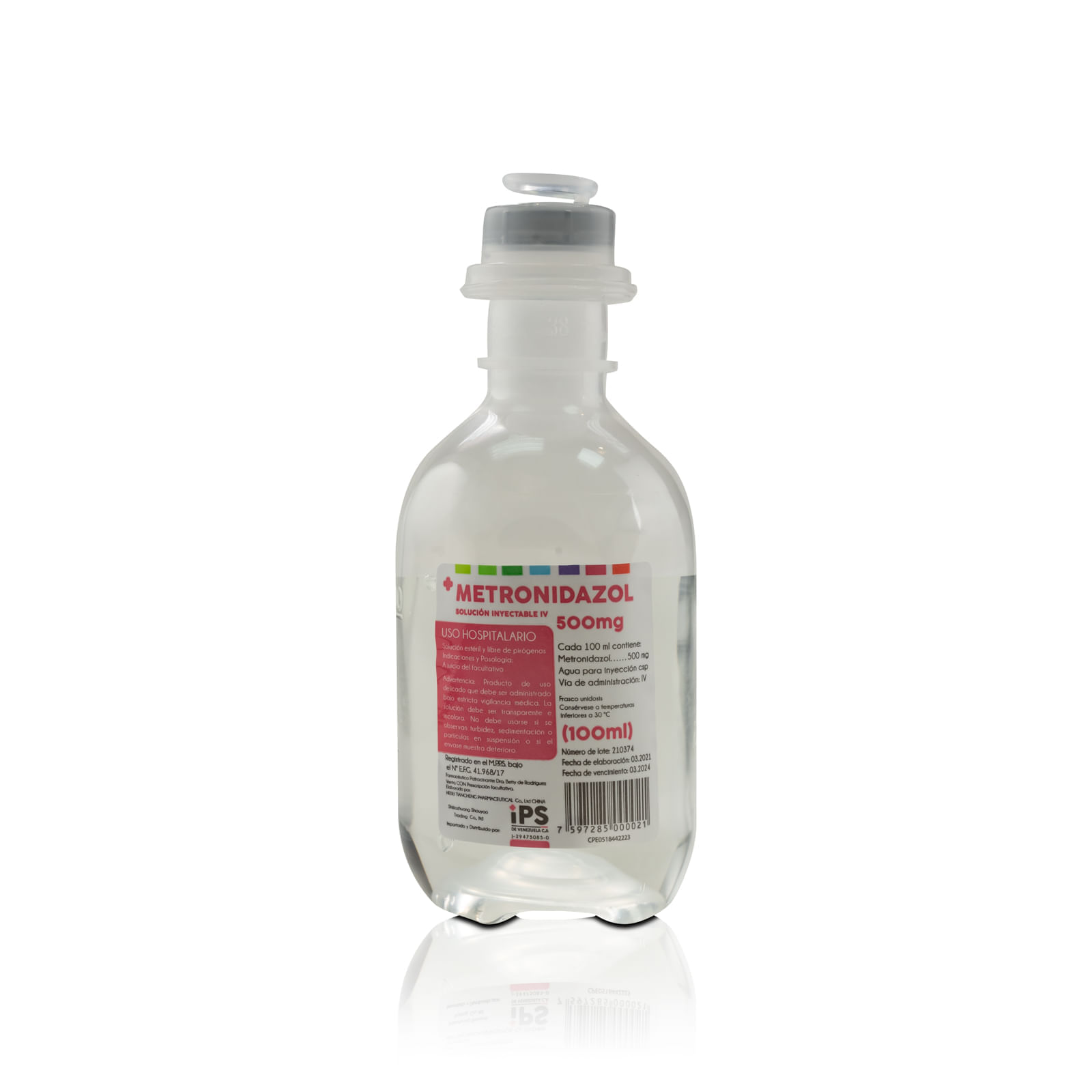 Metronidazol 500 Mg x100 Solucion Inyectable Intravenosa