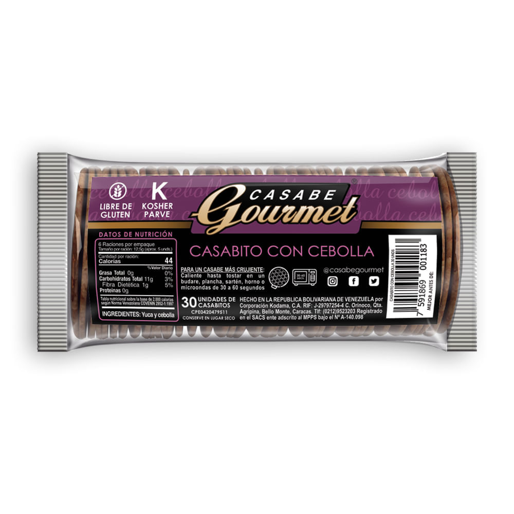 Casabe Gourmet Casabito Cebolla 85g