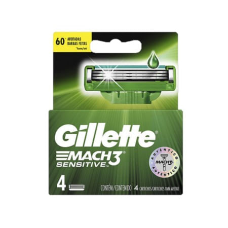 Gillette Cartucho mach3 Sensitive x4
