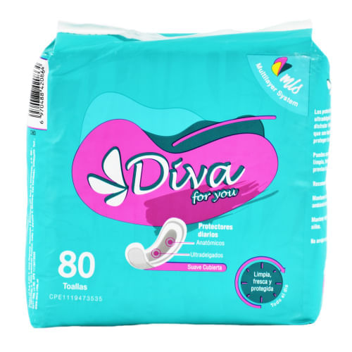 Protector Diario  Diva For You 80 Unds