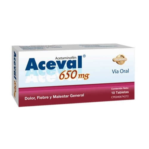 Aceval 650 Mg x10 Tabletas