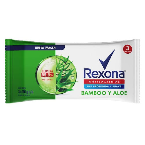 Rexona Jabon Antibacterial Bambu Aloe 110 Gr