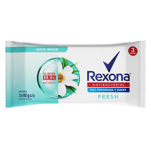 Rexona Jabon Antibacterial Fresh 110 Gr X 3