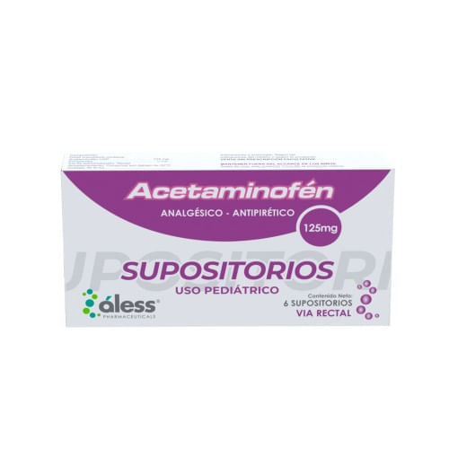 Acetaminofen Aless Pediatrica 125mg X 6 Supos