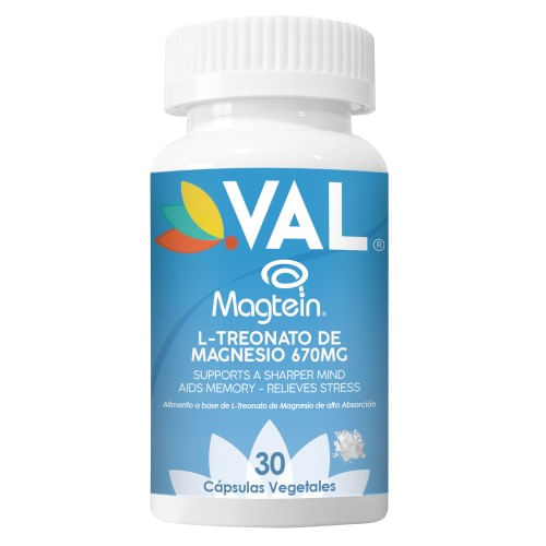 Val Treonato De Magnesio Magtein L-treonato De Magnesio 670mg X 30 Capsulas