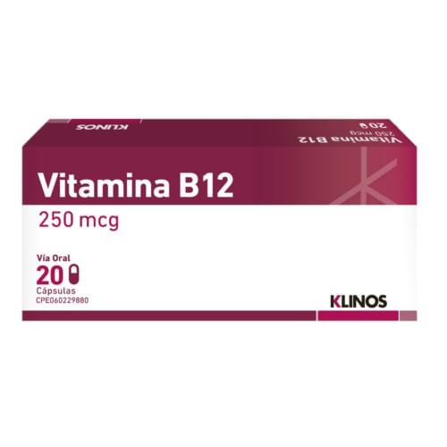 Klinos Vitamina b12 250 Mcg x20 Capsulas