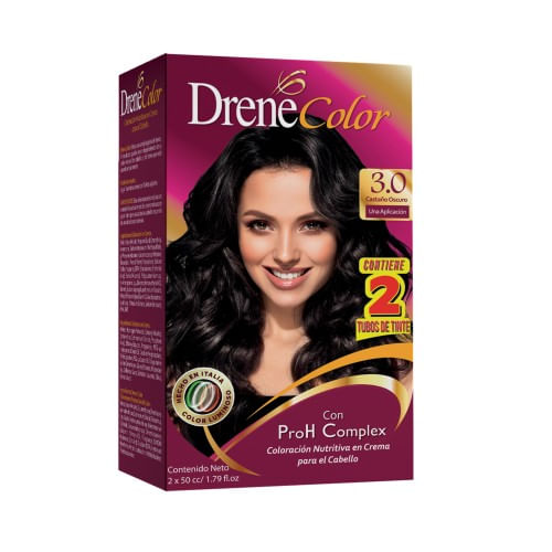 Drene Color Tinte Kit Castaño Oscuro 3.0 x2